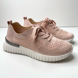 Ilse Jacobsen Pink Tulip Sneakers Suede Metallic Sparkle Lace Up, Size 38